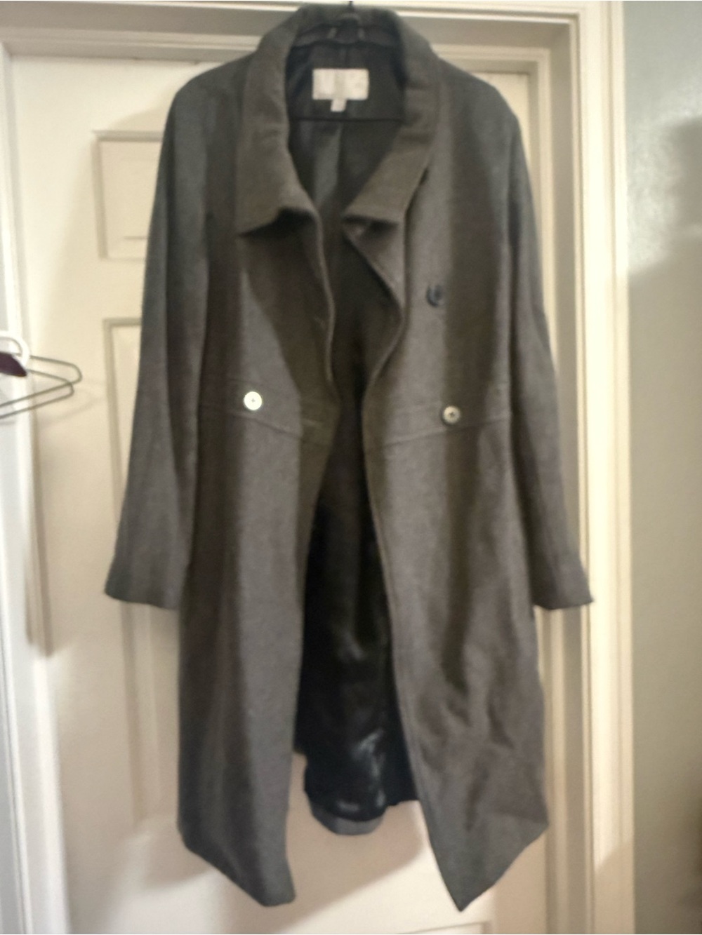 Old Navy Women's Gray Long Trench Coat